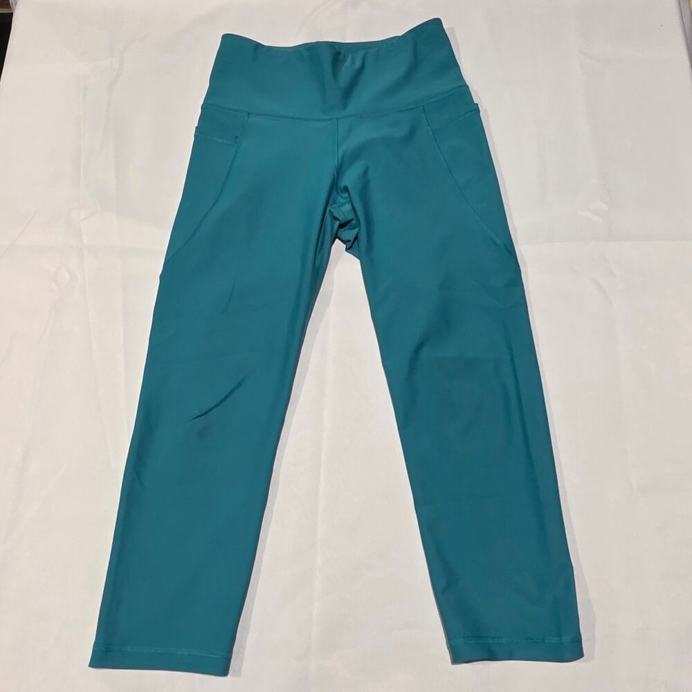 Medium Womens Old Navy Active Go-Dry Elevate Leggings w/ Pocket Teal Turquoise